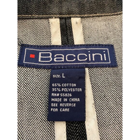 Baccini WoDenim Midi Dark Denim Jacket Button Details & Pleated Back Large - Picture 3 of 10
